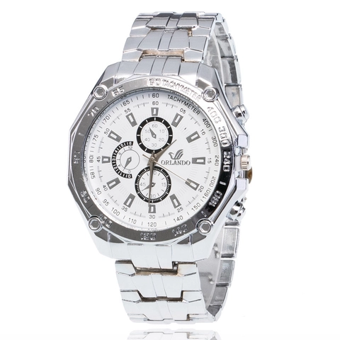 Herren Business Casual Quarz Armbanduhr Mode Edelstahlband Mehrere Hilfszifferblätter Tachymeter Lünette