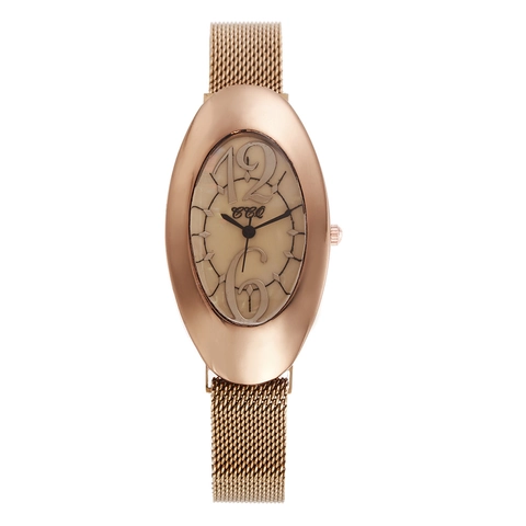 Montre Femme Quartz Or Rose Boîtier Rectangulaire Bracelet Maille Milanaise Fermoir Magnétique Élégante Mode Décontractée
