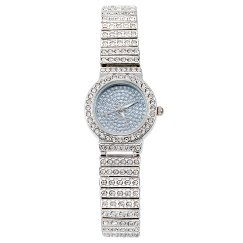 Women Quartz Watch Luxury Rhinestone Full Starry Sky Alloy Steel Strap Fashion Small Dial Casual Shining Wristwatch 6530