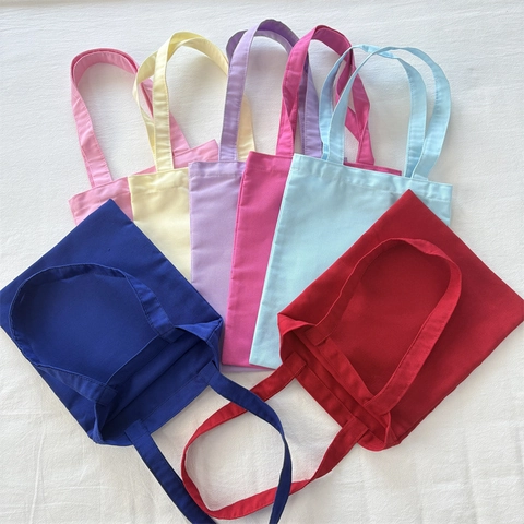 Canvas Tote Bag Solid Color Large Capacity Minimalist Shoulder Handbag For Women Daily Casual Style