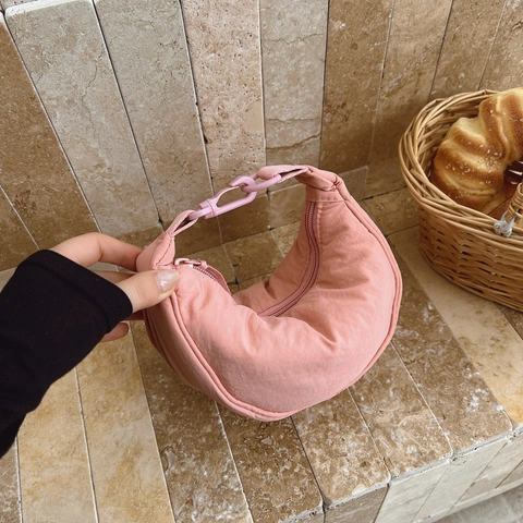 Crescent Crossbody Bag Polyester Large Capacity Adjustable Wide Strap Casual Dumpling Shoulder Bag For Women
