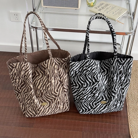 Zebra-Print Plüsch-Tragetasche Mit Großer Kapazität Modische Unterarm-Schultertasche Für Damen