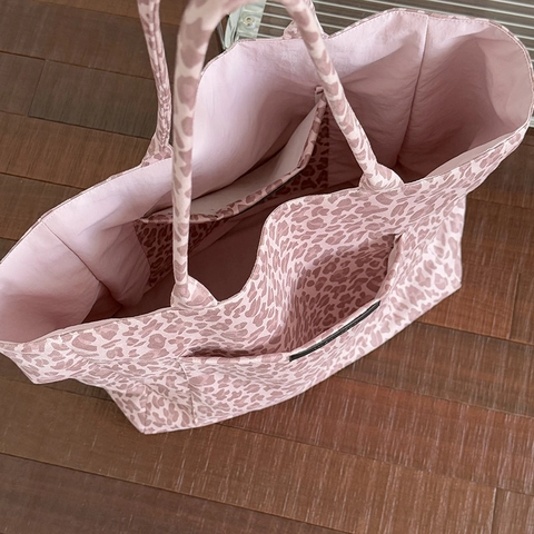 Dames Leopard Print Tote Bag Grote Capaciteit Polyester Schoudertas Casual Forens Roze Modieus