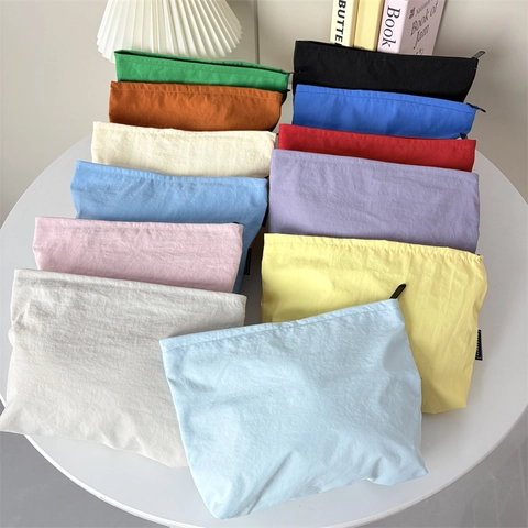 Große Nylon Kosmetiktasche Wasserdichte Kulturbeutel Organizer Minimalistische Reise Aufbewahrungstasche Für Damen