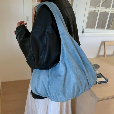 Borsa Tote In Pelle Scamosciata Grande Capacità Donna Vintage Slouchy Hobo Borsa A Spalla Minimalista Casual Pendolare Borsa Morbida
