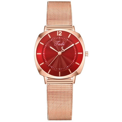 Montre Femme Quartz Élégante Bracelet Maille Milanaise Alliage Simple Montre Bracelet Analogique Mode Casual Dames Moderne