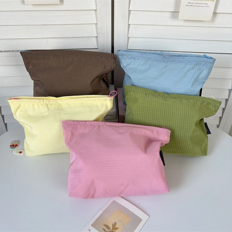 Borsa Trucco Nylon Quadri Impermeabile Grande Capacità Beauty Case Organizzatore Da Viaggio Portatile Per Donne