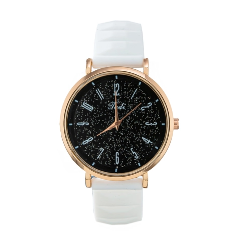 Orologio Al Quarzo Di Moda Cielo Stellato Con Cinturino In Silicone Cassa In Lega Numeri Arabi Stile Jelly Unisex