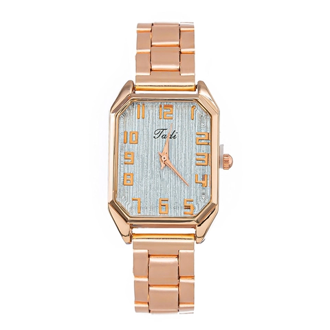 Women Quartz Watch Square Dial Alloy Steel Strap Arabic Numerals Fashion Casual Elegant Minimalist Wristwatch For Daily Wear