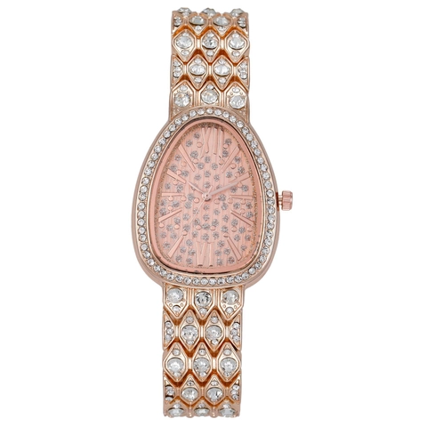 Women's Quartz Watch Luxury Snakehead Shape Waterdrop Dial Rhinestone Inlaid Alloy Snake Scale Band Fashion Wristwatch Novelty