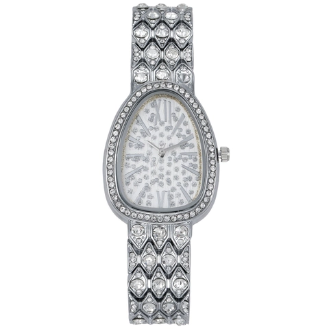 Women's Quartz Watch Luxury Snakehead Shape Waterdrop Dial Rhinestone Inlaid Alloy Snake Scale Band Fashion Wristwatch Novelty