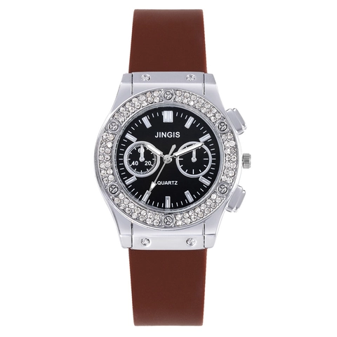 Modische Herren Quarzuhr Strass Legierungsgehäuse Silikonarmband Lässige Analoge Armbanduhr Rundes Zifferblatt