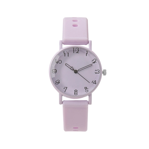 Women Fashion Candy Color Quartz Watch Minimalist Artistic Number Dial Silicone Strap Student Casual Ladies Wrist Watch