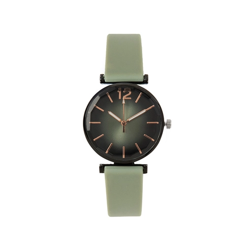 Minimalistische Damen Quarzuhr Silikonarmband Farbverlauf Zifferblatt Rundes Gehäuse Lässige Mode Student Armbanduhr Täglich