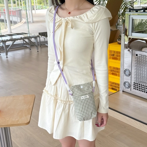 Γυναικεία Βαμβακερή Τσάντα Κινητού Gingham Mini Πλαίντ Υφασμάτινη Τσάντα Ώμου Με Ρυθμιζόμενο Ιμάντα Για Καθημερινά Ψώνια Φρέσκο Στυλ