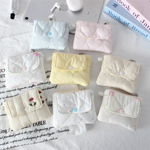 Mini Gesteppte Münzbörse Kartenhalter Kleine Tasche Mit Druckknopfklappe Reißverschluss Für Kopfhörer Damen Niedlich