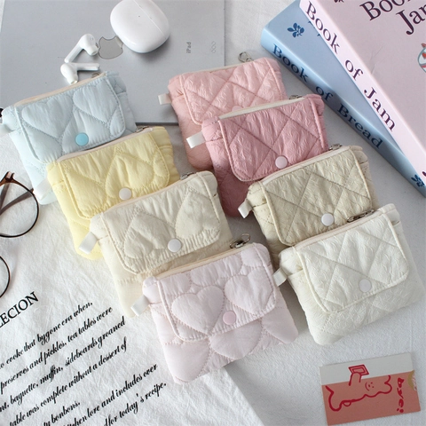 Mini Gesteppte Münzbörse Kartenhalter Kleine Tasche Mit Druckknopfklappe Reißverschluss Für Kopfhörer Damen Niedlich