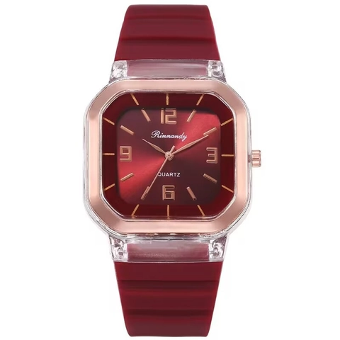 Reloj De Cuarzo Para Mujer Caja De Plástico Transparente Correa De Silicona Reloj De Pulsera Informal