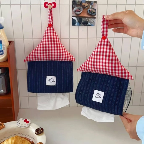 Copri Scatola Di Fazzoletti In Tessuto A Forma Di Casa Supporto Da Parete Per Tovaglioli Decorazione Gatto