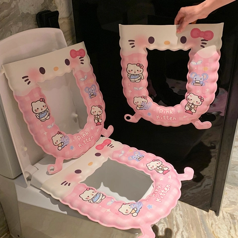 Wasserdichte EVA Toilettensitzauflage Cartoon Kätzchen Druck Selbstklebend Waschbar Wiederverwendbar Badezimmer Dekor