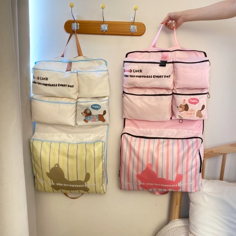 Borsa Portaoggetti Da Appendere In Tessuto Tasche Multiple Organizzatore Da Viaggio Da Parete Cane Cartone Animato