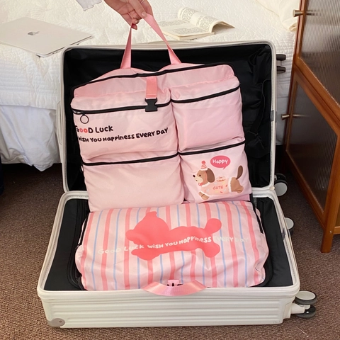 Borsa Portaoggetti Da Appendere In Tessuto Tasche Multiple Organizzatore Da Viaggio Da Parete Cane Cartone Animato