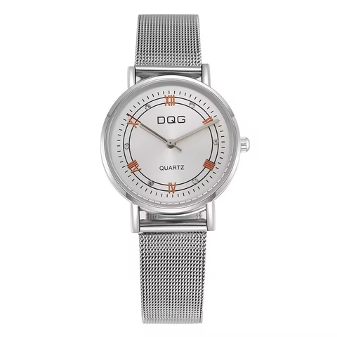 Elegante Orologio Da Polso Al Quarzo Da Donna Numeri Romani Strass Orologio Analogico Cinturino In Lega A Maglia Milanese
