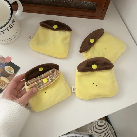 Süße Pudding Form Plüsch Münzbörse Mini Kopfhörer Organizer Tragbare Aufbewahrungstasche Weiche Cartoon Stil Brieftasche
