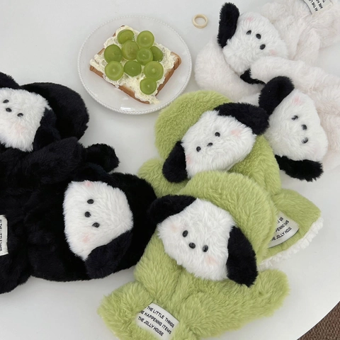 Muffole In Peluche Invernale Cartone Animato Cane Cordino Collo Spesse Calde Antivento Guanti In Morbida Pelliccia Per Donna