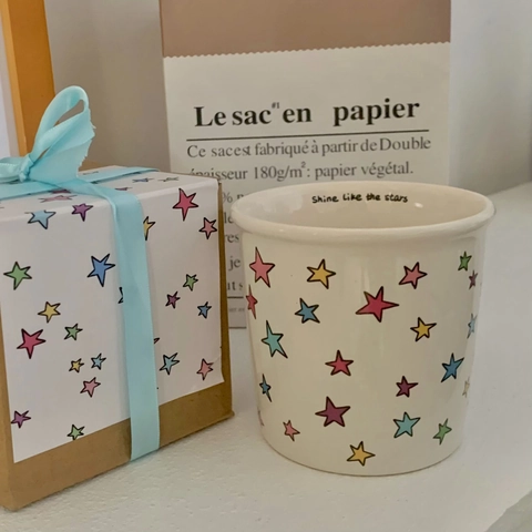 Keramiktasse Bunte Sterne Cartoon Katze Kaffeetasse Porzellan Trinkbecher Für Zuhause Büro Geschenk
