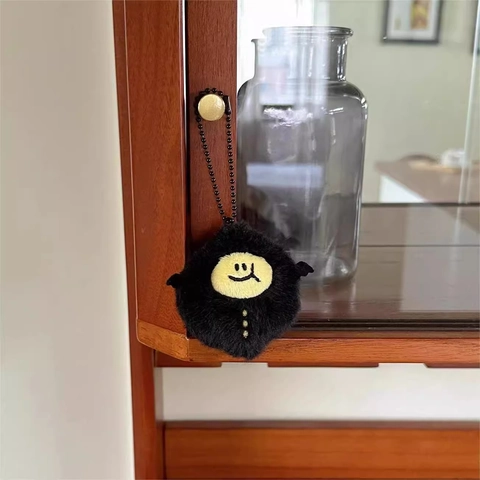 Portachiavi In Peluche Limone Diavolo Ciondolo Mostro Morbido Per Borsa Con Catena A Sfere Nera Decorazione Zaino