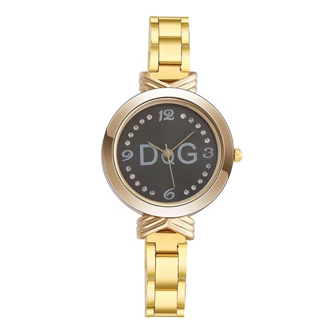 Montre À Quartz Pour Femme Mode Bracelet En Alliage Cadran En Strass Montre Analogique De Luxe Accessoire Élégant Pour Dame