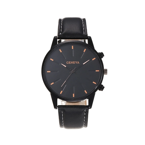 Reloj De Cuarzo Para Hombre Minimalista Negocios Casual Reloj De Pulsera Caja De Aleación Correa De Cuero PU Esfera Simple