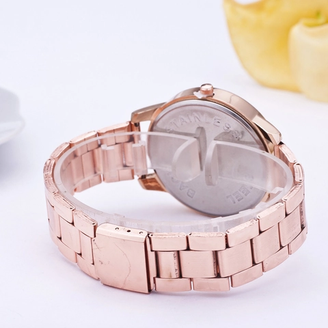 Orologio Al Quarzo Da Donna Moda Casual Bracciale In Lega Lunetta Con Strass Cristallo Numeri Romani Elegante
