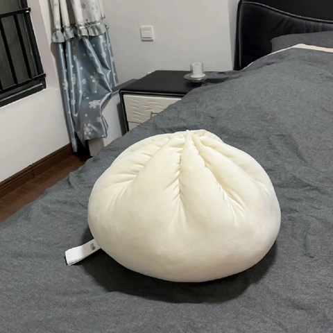 Plush Steamed Bun Pillow Creative Dumpling Shape Soft Food Cushion For Bedroom Sofa Decor PP Cotton Filling Cute Novelty