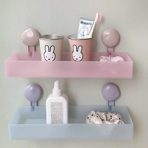 Mensola Da Bagno Con Ventosa Montaggio A Parete Plastica Opaca Senza Foro Rack Drenante Organizzatore Doccia