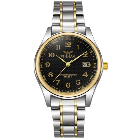 Zakelijk Quartz Horloge Roestvrijstalen Legering Band Datumweergave Ronde Wijzerplaat Koppel Mannen Vrouwen Mode Casual