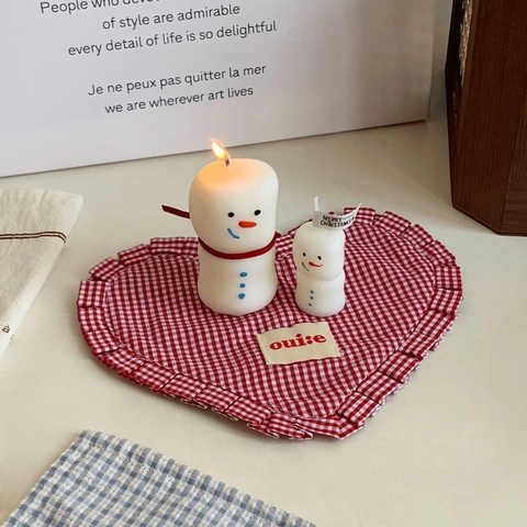 Snowman Scented Candle Paraffin And Soy Wax Festive Desktop Decor Christmas Gift Atmosphere Ornament White