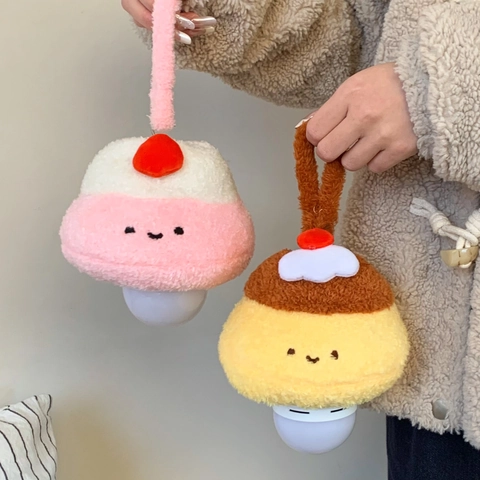 Plüsch Cartoon Pudding Nachtlicht Hängelampe Süße Dessert Form Schlafzimmer Deko Tragbares LED Licht