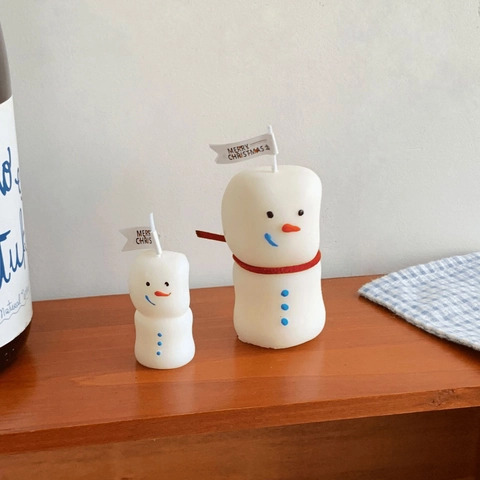 Snowman Scented Candle Paraffin And Soy Wax Festive Desktop Decor Christmas Gift Atmosphere Ornament White