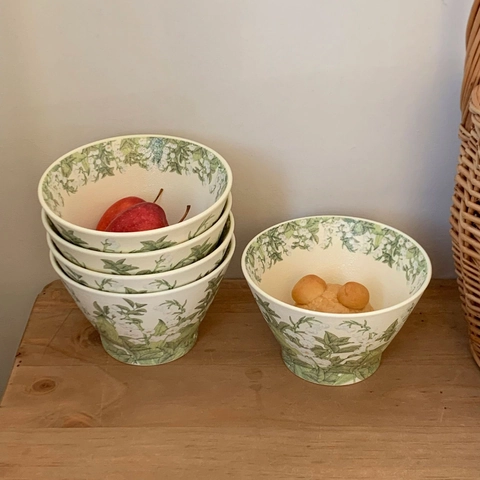Keramikschale Maiglöckchen Muster Retro Konisch Salat Suppe Reis Geschirr Floral Pastoral Küche Heim
