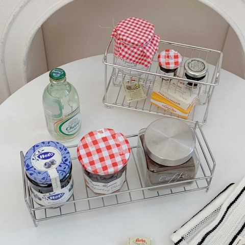 Scaffale In Acciaio Inossidabile Organizer Da Scrivania Multifunzionale Maglia Argentata Minimalista Cucina Bagno