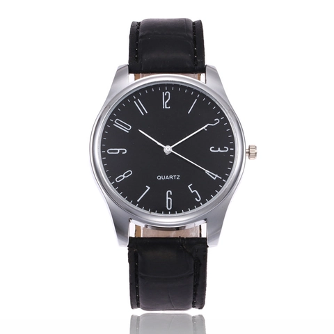 Men Business Quartz Watch Alloy Case Crocodile Pattern Faux Leather Strap Analog Classic Minimalist Wristwatch
