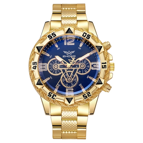 Men Quartz Watch Alloy Case Chronograph Business Sports Fashion Wristwatch Silicone Stainless Steel Strap Date Luminous