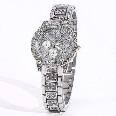 Orologio Al Quarzo Da Donna Di Lusso Con Strass Iced Out Quadrante Cielo Stellato Lega Orologio Da Polso Analogico Elegante Gioielli