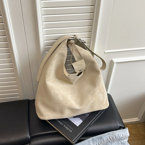 Dames Grote Capaciteit Suède Tote Tas Effen Kleur Minimalistische Schoudertas Underarm Hobo Tas Dagelijks Gebruik