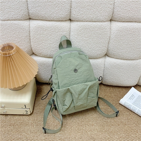 Mini Zaino Tessuto Oxford Leggero Resistente All'acqua Texture Gualcita Casual Scuola Viaggio Uomo Donna