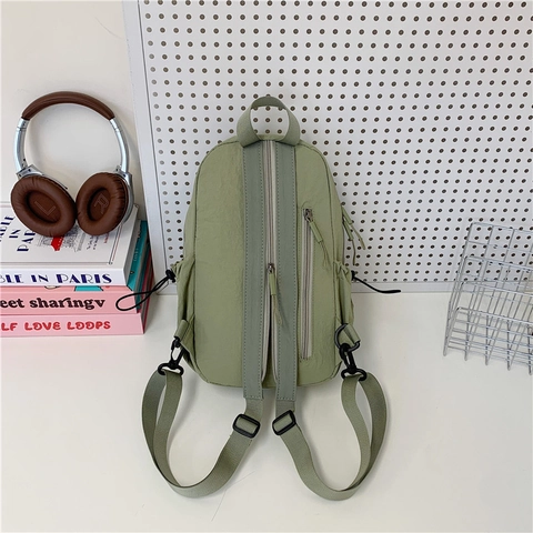 Mini Zaino Tessuto Oxford Leggero Resistente All'acqua Texture Gualcita Casual Scuola Viaggio Uomo Donna