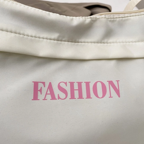 Women Dumpling Crossbody Bag Composite Fabric Fashion Letter Print Crescent Shoulder Bag With Adjustable Wide Strap