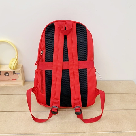 Sac À Dos En Nylon À La Mode Grande Capacité Cartable Pour Ados Filles Garçons Style Ins Coréen Patch De Lettre